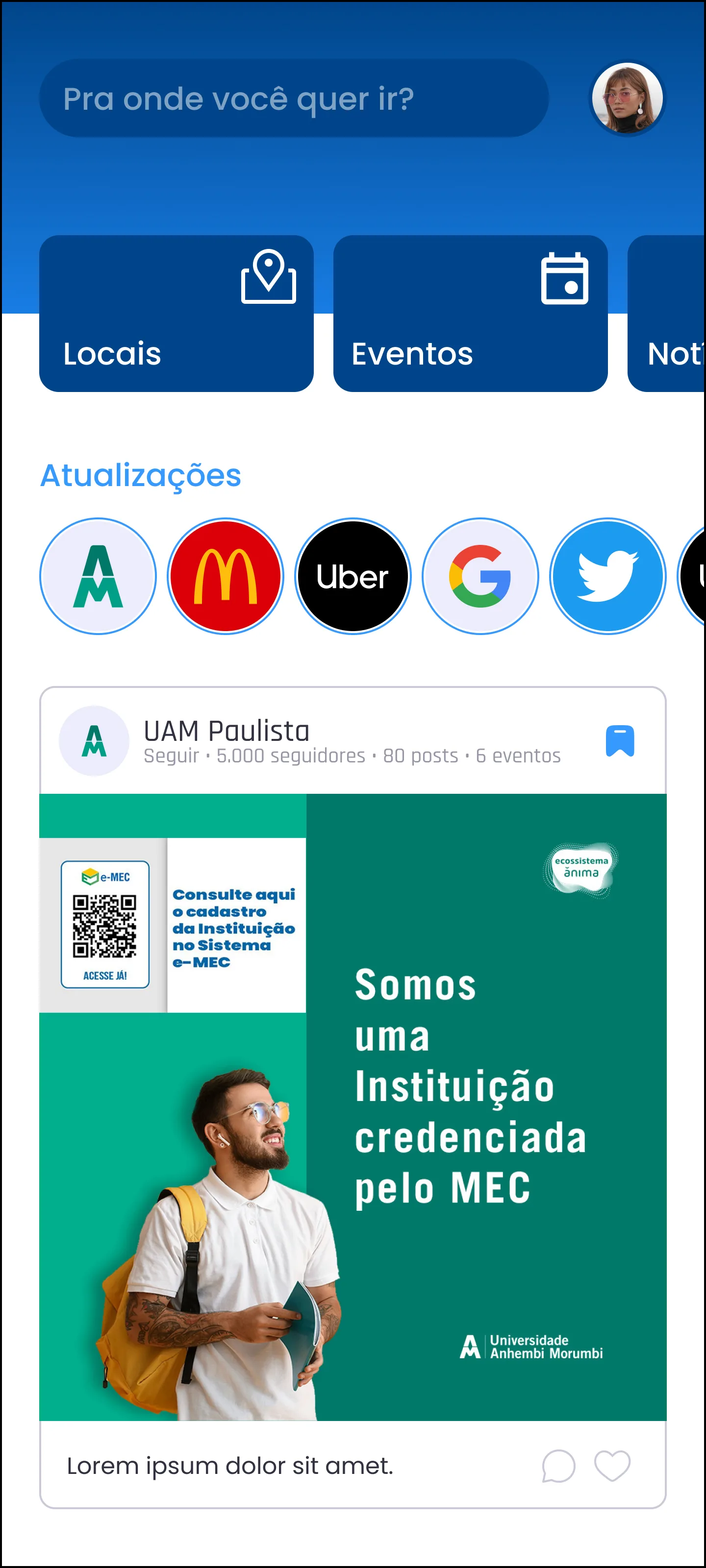 Tela Início do protótipo do UrbanSense